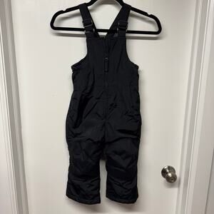 Lands End Kids Solid Black Ski Bib Snow Pants Toddler Size 2-3 XXS Reinforced